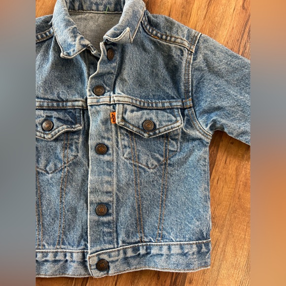 Vintage Levi’s Orange Tab Denim Trucker Jacket USA Kids Size 5 - Picture 2 of 10